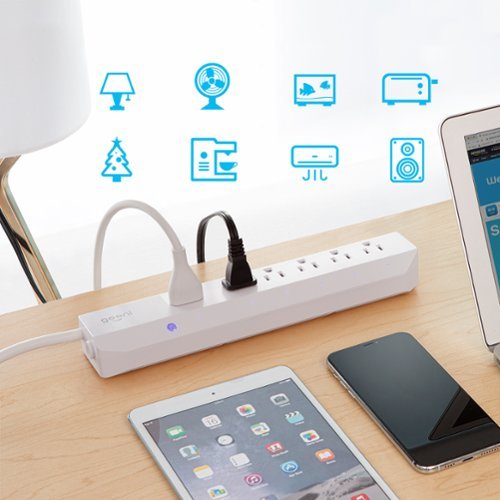 Geeni 6 Outlet 460 Joules Surge Protector Strip - White WORLDWIDE DELIVERY