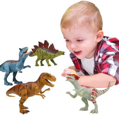 Kid Galaxy : 2 Dinosaur Attack Figures W/ Lights & Sounds (Stegosaurus & T Rex) WORLDWIDE DELIVERY