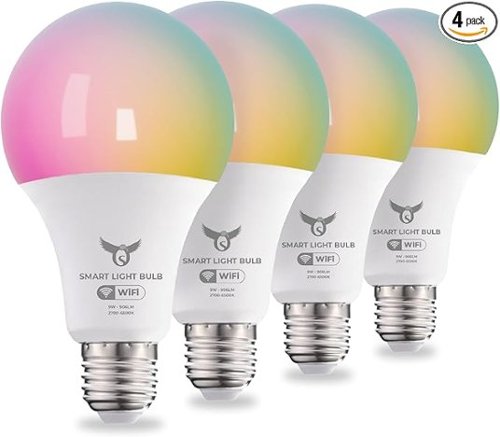Osprey - Smart LED Light Bulbs, Music Sync, Bluetooth & Wi-Fi, App Control, A19 E26, 9W (60W Equivalent), 806LM (4 Pack)-Front_Standard 