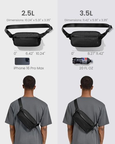 tomtoc Aviator-T35 1.5L X-Pac Sling Bag with RFID Blocking, Minimalist Crossbody Bag Chest Shoulder Pack for Travel, Everyday - Black BUY IN EUROPE