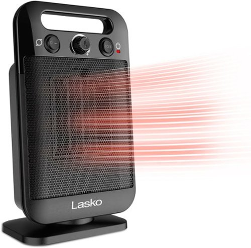 Lasko - MyHeat - GO 1500-Watt Oscillating Ceramic Space Heater with Adjustable Thermostat, CD12100 - Black