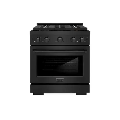 Front. ZLINE - 30 in. 4.2 cu. ft. Paramount Dual Fuel Freestanding Range with DuoPro Cooktop & Electric Oven in Black Stainless Steel - Black Stainless Steel.