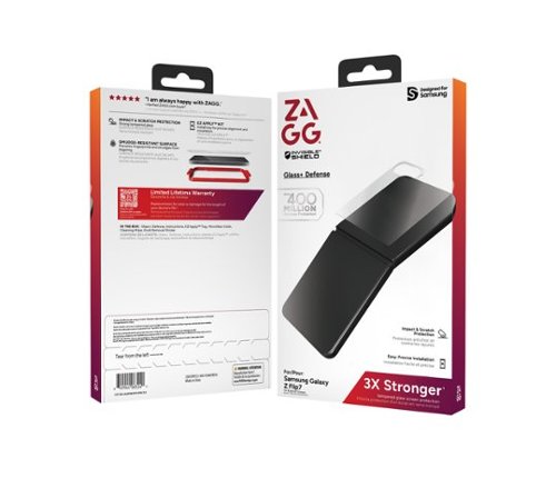 ZAGG InvisibleShield Glass+ Defense Screen Protector for Samsung Galaxy Z Flip7 - Clear GLOBAL SHIPPING