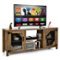 Costway - TV Stand Entertainment Media Center for TVs up to 65'' w/Steel Mesh Doors - Rustic Brown-Front_Standard