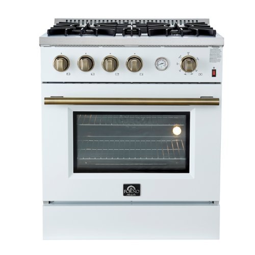 Forno Appliances - Marco 4.32 Cu. Ft. Freestanding Gas Convection Range with Dual Ring Burner - White-Front_Standard 