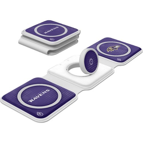 Keyscaper - Baltimore Ravens 3-in-1 Foldable Charger - White-Front_Standard 