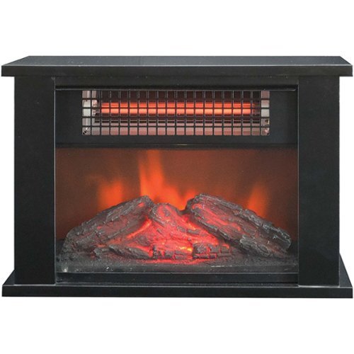 Lifesmart - 1000W Tabletop Infrared Fireplace Space Heater - Black-Front_Standard 