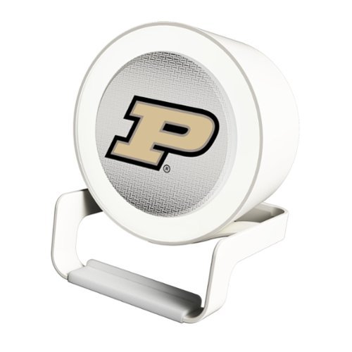 Keyscaper - Purdue Boilermakers Linen Print Nightlight Charger & Bluetooth Speaker - White-Front_Standard 