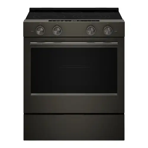 Front. KitchenAid - KitchenAid - 5.3 Cu. Ft. Smart Slide-In Electric Range with Two Even-Heat Hyper Elements - Stainless Steel - Black Ore.