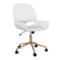 Martha Stewart - Tyla Faux Leather Office Chair - White Faux Leather/Polished Brass-Front_Standard