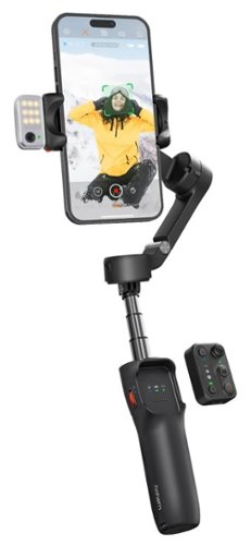 Hohem - iSteady V3 3-Axis Gimbal Phone Stabilizer w/ AI Tracking, Detachable Remote, Extendable Pole, & Magnetic Light - Black