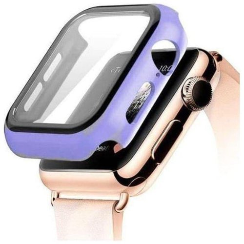 Entronix - Protective Case for Apple Watch Series 10, 42mm - Durable Hard Cover with Built-In Screen Protector - Purple-Front_Standard 