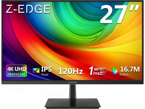 Z Z-Edge - 27" 4K UHD 3840 x 2160 120 Hz 1 ms Flat-Panel IPS Gaming Monitor, HDMI 2.1, DisplayPort 1.4 - Black-Front_Standard 