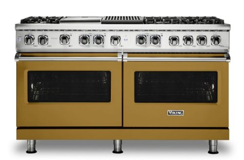Viking - 5-Series Dual Fuel Self-Clean 60"W Sealed Burner Range - Golden Hour-Front_Standard 