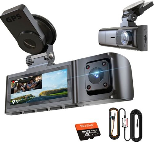 Rexing - R316 4K GPS WiFi Front & Cabin Cam - Black