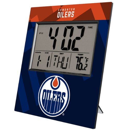 Keyscaper - Edmonton Oilers Color Block Digital Desk Clock - Multicolor-Front_Standard 