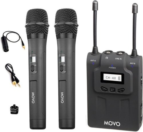 MOVO - WMIC80 UHF Wireless Handheld Microphone System with 2 Handheld Mics-Front_Standard 