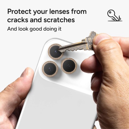ZAGG Glass Elite Anti-Reflective Lens Protector for Apple iPhone 17 Pro Max/Pro/16 Pro Max/Pro/15 Pro Max/Pro - Gold Glitter WORLDWIDE DELIVERY
