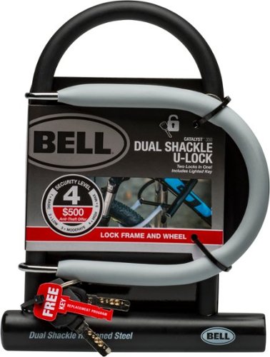 Bell - Catalyst 350 Double Shackle U Lock for Bike and Scooter - Black-Front_Standard 