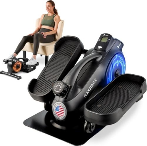 LifePro - FlexStride Under Desk Elliptical Exercise Machine Seated Pedal Exerciser for Home or Office - Black-Front_Standard 