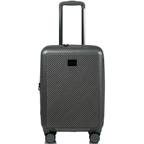 Front. Champs - Iconic II Collection Hardside Carry-On - Silver.