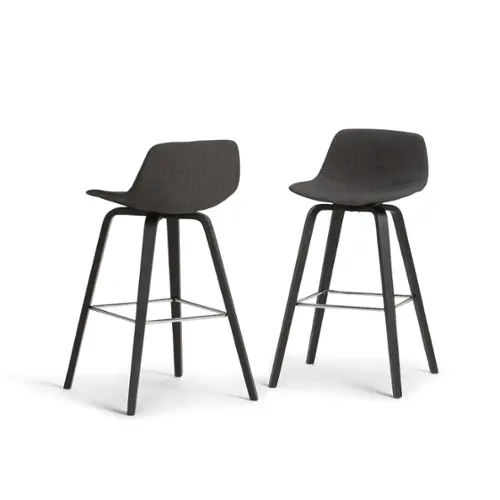 Simpli Home Randolph Bentwood Counter Height Stool (Set of 2) Charcoal