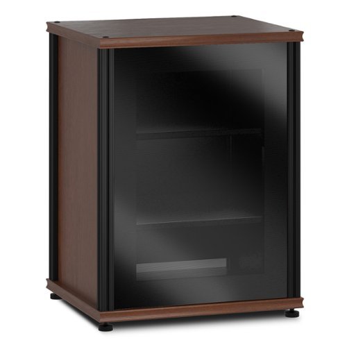 Salamander Designs - Synergy 303 Single AV Cabinet (American Cherry with Black Glass & Black Posts) - Cherry/Black
