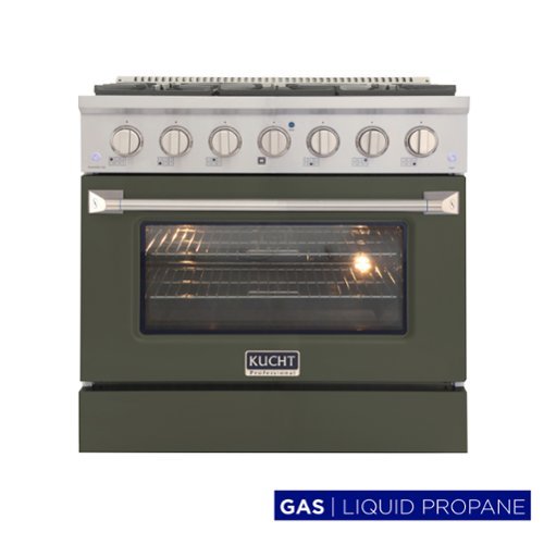 Kucht - 36 in. 5.2 cu. ft. Propane Gas Range with Sealed Burners and Convection Oven in Olive Green - Olive Green-Front_Standard 