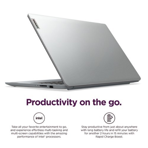 Lenovo Ideapad 1 15.6 HD Laptop - Intel Celeron N4500 - 4GB Memory - 128GB eMMC - Cloud Grey WORLDWIDE DELIVERY