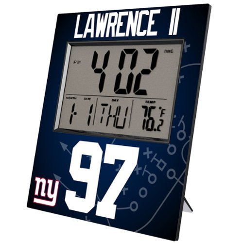Keyscaper - Dexter Lawrence II New York Giants Digital Desk & Wall Clock - Multicolor-Front_Standard 