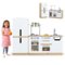 Gymax - 2 PCS Kids Kitchen Playset w/Fridge Dishwasher Microwave Oven & Accessories Natural - Yellow-Front_Standard