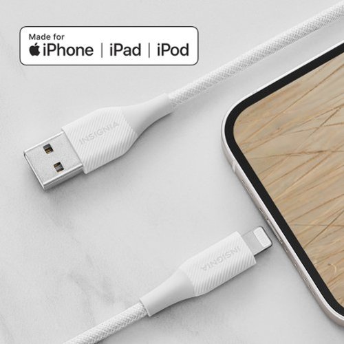 Insignia™ 4' Lightning to USB Braided Charge-and-Sync Cable (2 Pack) - Moon Gray BUY ONLINE