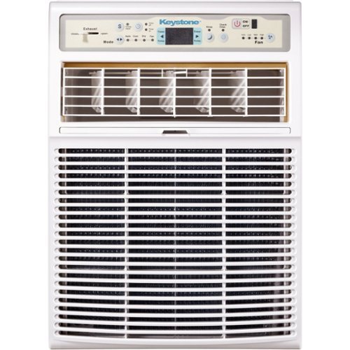 Keystone - 350 Sq. Ft. 8,000 BTU Casement Window Air Conditioner - White-Front_Standard 