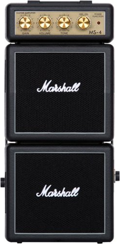 Marshall - MS-4 Portable 1-Watt Micro Stack Guitar Amp with Gain, Tone, and Volume Controls - Black