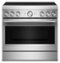 KitchenAid - 36 in. Wide 6 element 5.1 cu. ft. Freestanding Electric Induction Commercial-Style Range with Air Fry - Stainless Steel-Front_Standard