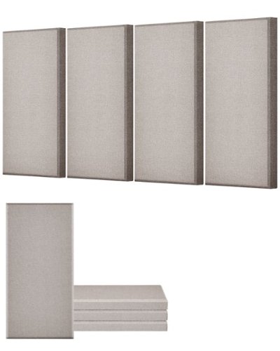 VEVOR - 4 PCS Acoustic Panels, 2 inch Thick 23.6 x 11.8 inch Fiberglass Sound Absorbing Panels, Self-adhesive Soundproof Wall - Camel-Front_Standard 