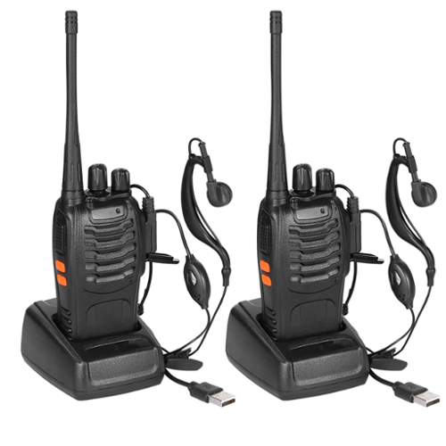 Stock Preferred - 2PCS BF-888S Walkie Talkies - Black-Front_Standard 