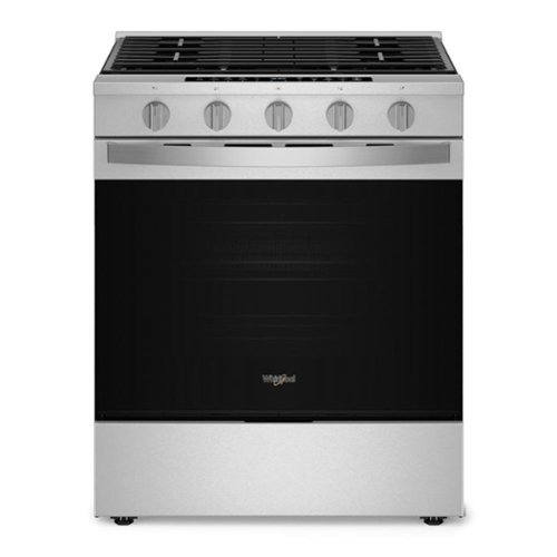  Whirlpool - 5.3 Cu. Ft. Slide-In Gas True Convection Range with Steam Clean and Air Cooking Technology, EZ 2 Lift Grates - Stainless steel