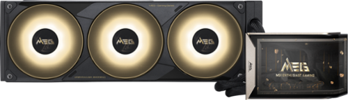 MSI - MEG CORELIQUID E15 360 - 360mm AIO CPU Liquid Cooler - 6.67" 2K AMOLED Curved Screen - LGA 1851/1700/AM5/AM4 - Black