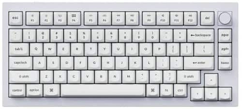 Keychron - Q1 75% Custom Wired RGB Mechanical Keyboard with Programmable QMK/VIA Hot-Swappable Brown Switch - White