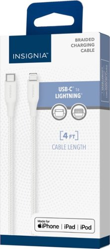 Insignia™ 4' USB-A to Lightning Charge-and-Sync Cable - Moon Gray BUY ONLINE