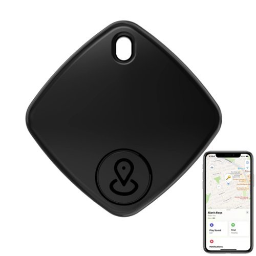 Cluzine - Mini GPS Global Pet Tracking Tag Smart Anti-Lost Waterproof Real-Time Locator Compatible with Apple - Black-Front_Standard 