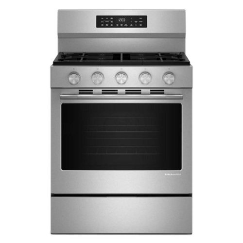 KitchenAid - 5.0 Cu. Ft. Smart Freestanding Gas Range with Convection Cooking Modes - PrintShield™ Stainless Finish