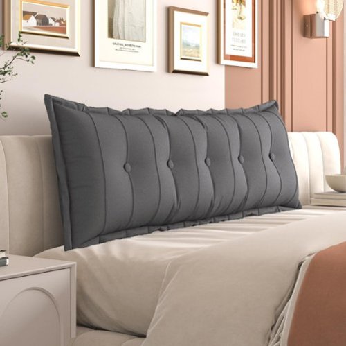 wowmax - Queen Headboard Pillow Decorative Back Pillow for Couch & Bed - Gray-Front_Standard 