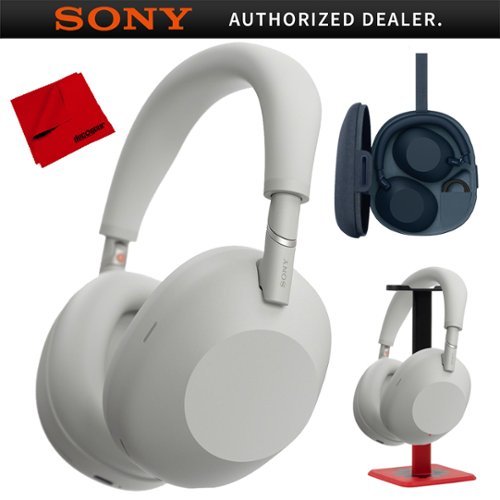 Sony - WH-1000XM6 Best Wireless Noise Canceling Headphones, Silver + Pro Stand Kit-Front_Standard 