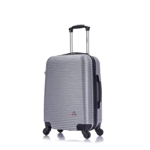 Front. InUSA - Royal lightweight hardside Spinner Luggage 20" carry-on - SILVER.