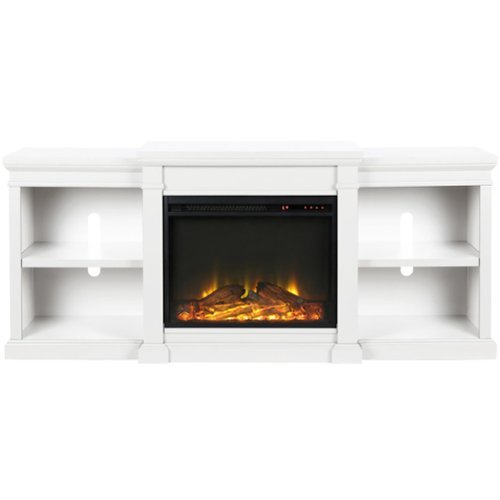 Ameriwood Home - Manchester Electric Fireplace TV Stand - White-Front_Standard 