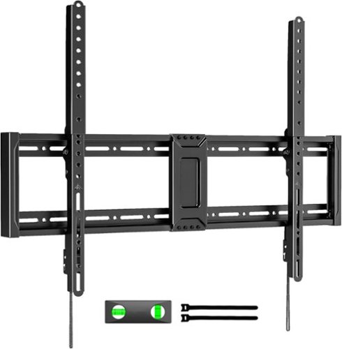 FINEAK - Fixed TV Wall Mount for 43–100 Inch TVs, 1.2" Ultra Slim Low Profile Wall Mount Bracket - Black-Front_Standard 