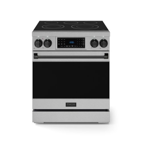 Gordon Ramsay Series by Thor Kitchen 4.55 Cu. Ft Freestanding Electric Range with Black Hardware - Stainless Steel-Front_Standard 