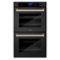 ZLINE - 30" Autograph Edition Double Wall Oven with Self Clean and True Convection in Black Stainless Steel and Polished Gold - Multicolor-Front_Standard